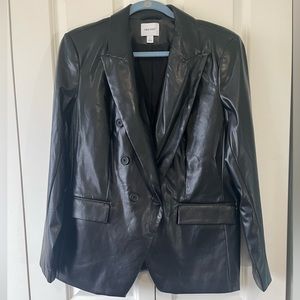 Nine Wedt faux leather blazer